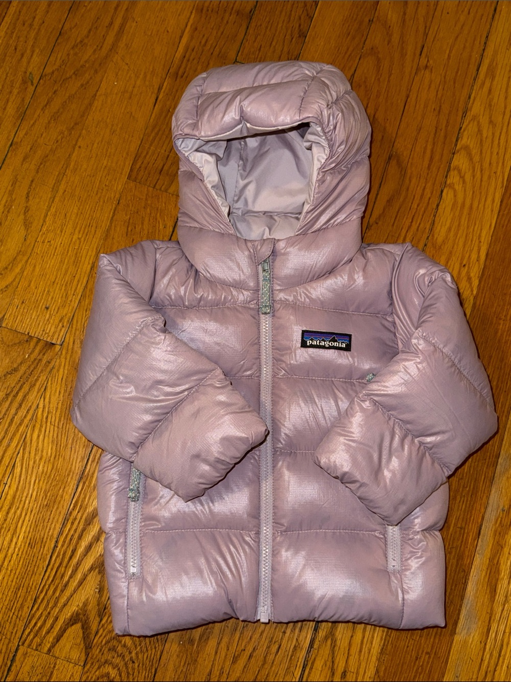 Patagonia Baby High Loft Down Sweater puffer quilted lilac pink 6-12 months